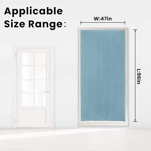 Self Adhesive Curtains (47"W x 96"L (Pack of 1) / Lake Blue)