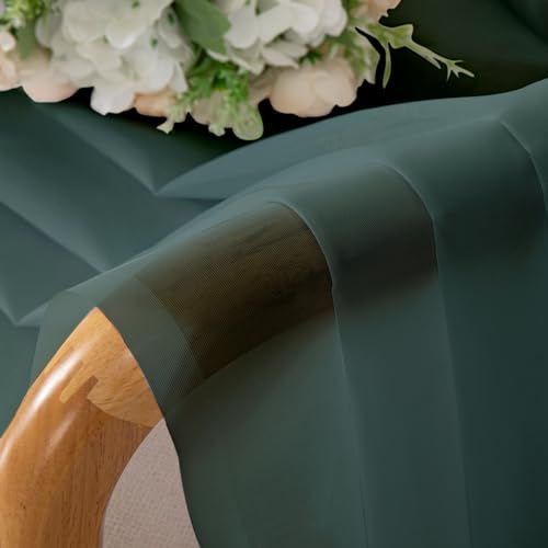 Hunter Green Sheer Curtains 45 Inch Long 2 Panels (Hunter Green / 42"W x 45"L (Pack of 2))