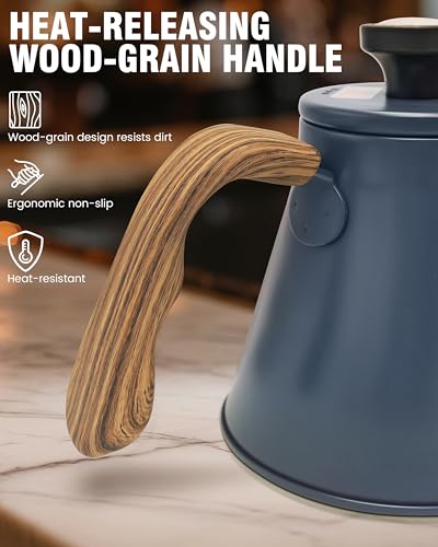 37oz Gooseneck Pour Over Coffee Kettle (Blue / 1.2 Quarts)
