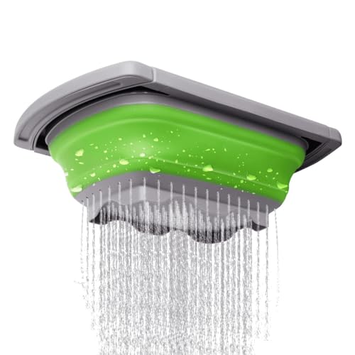 Collapsible Colander Strainer with Extendable Handles (Green)