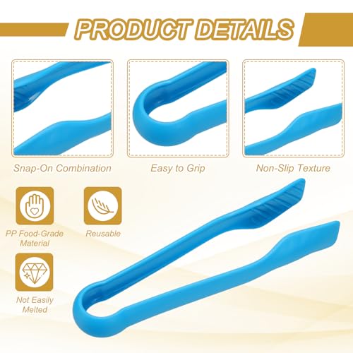 12 Pcs Toaster Tongs (8 Inch / Blue)