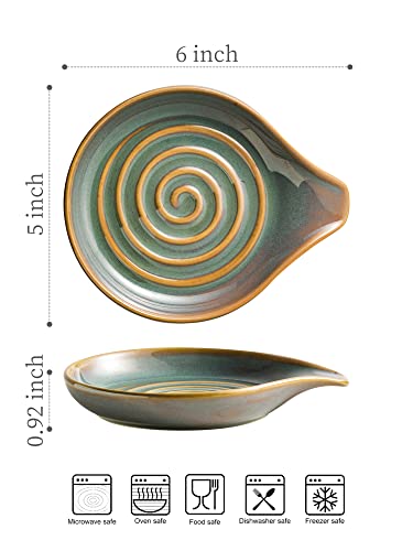 Spoon Rest for Stove Top (Blue and Green)