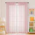 Extra Wide Blush Pink Sheer Curtains 72 Inches Long 2 Panels (59"W x 72"L (Pack of 2) / Blush Pink)