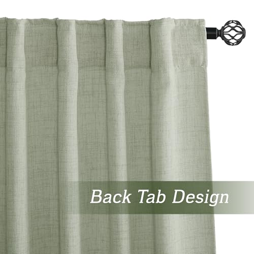 Sheer Curtains 102 inches (Z - Green / 52"W x 102"L (Pack of 2))