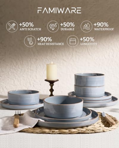 Stellar 18 Piece Stoneware Dinnerware Set (Blue Gray / Service for 6 (Standard Dinner Set))
