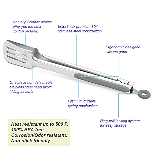 Kitchen & Grill Tongs Set of 2 (Gray)