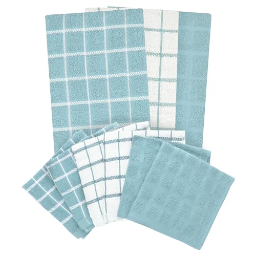 Premium 3 Pack Kitchen Towel & 6 (Dew / 9-Pack Bundle)