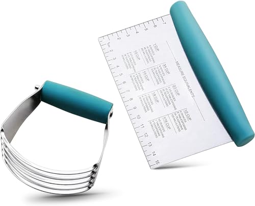 Pastry Blender & Bench Scraper (Turquoise)