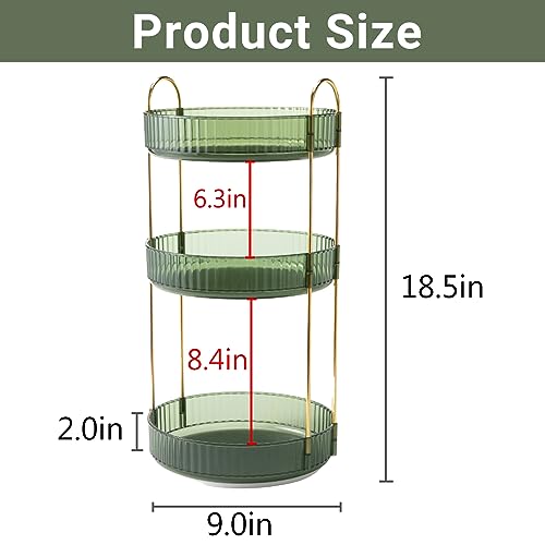 360 Rotating Perfume Organizer (Green / 3 Tier)