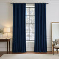 Blue Blackout Curtains 96 inch Long (Navy Blue / 52"W x 96"L (Pack of 2))