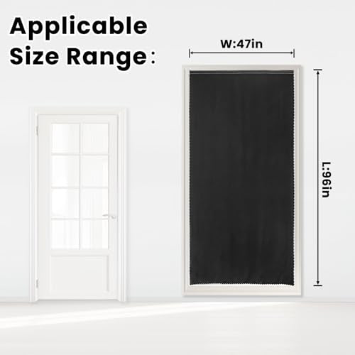 Adhesive Blackout Curtains (47"W x 96"L (Pack of 1) / Black)