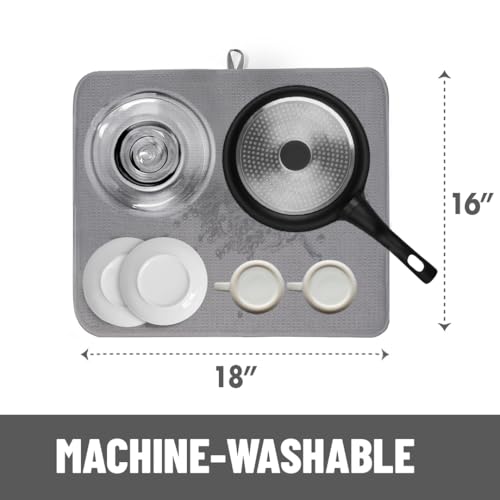 Dish Drying Mat (Gray / 16" x 18")