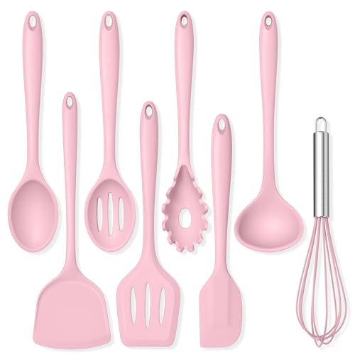 Silicone Cooking Utensils Set (Pink)