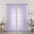 Sheer Curtains 78 inches Long for Bedroom Living Room 2 Panels Set (Lavender / 42"W x 78"L (Pack of 2))