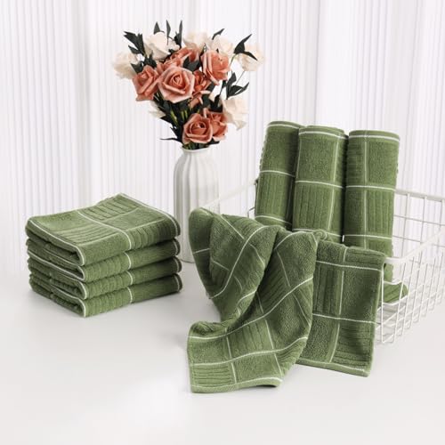 Kitchen Towels and Dishcloths Set (Green)