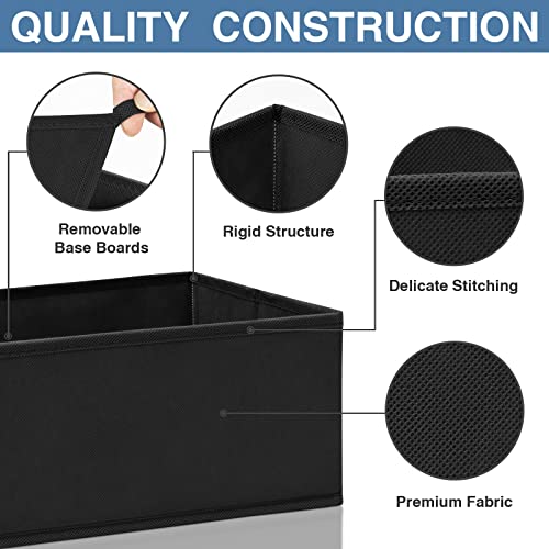 Drawer Organizer Clothes 12 Pack (12 Pack / Black)