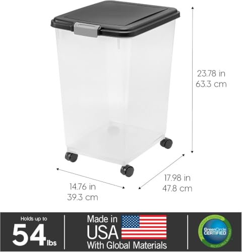Dog Food Storage Container (54 lbs / Black)