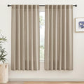 Light Filtering Linen Sheer Curtains 72 inch Long for Farmhouse (Khaki / 52"W x 72"L (Pack of 2))