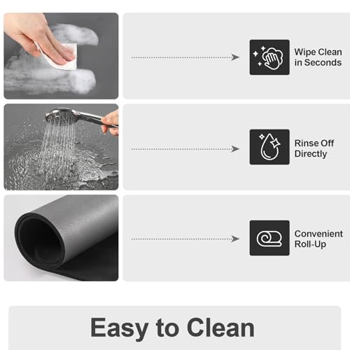 Dish Drying Mat for Kitchen Counter (Dark Gray / 16" x 24")
