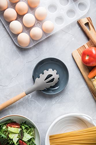 Ceramic Spoon Rest for Stove Top (Gray)