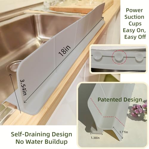 Kitchen Sink Splash Guard 23" (18 Inch / Gray)