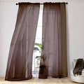 Brown Sheer Curtains 108 Inches Long (Chocolate / 42"W x 108"L (Pack of 2))