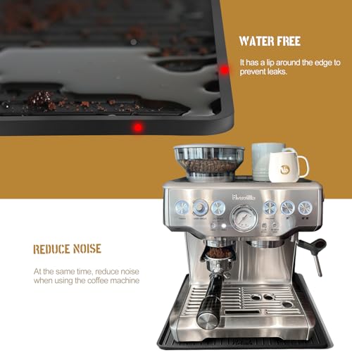 Silicone Coffee Machine Mat for Breville 870 (Black / 35*35*0.6cm)