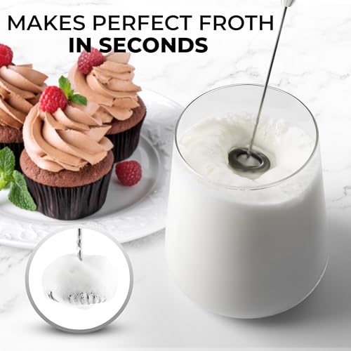 Zulay Powerful Milk Frother for Coffee with Upgraded Titanium Motor (Jet Orange / OG Frother)