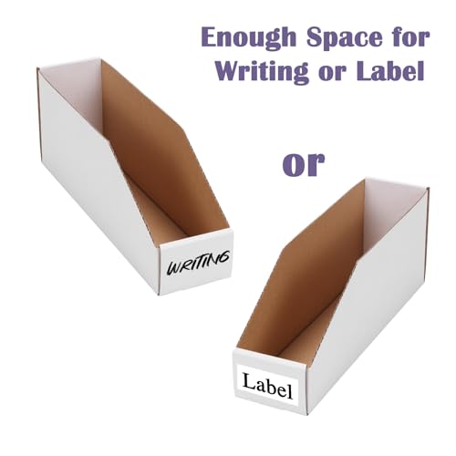 Cardboard Storage Bins 35 Pack (12x3x4.5 inches / White)