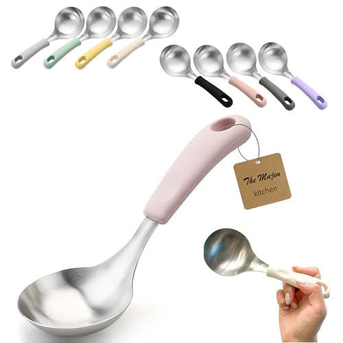 Korean Serving Spoon Stainless Steel Ladle 먹방 스푼 미니 국자 (Pink)