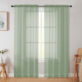 Sage Green Sheer Curtain for Bedroom Living Room 78 Inches Long 2 Panels Set (Sage Green / 42"W x 78"L (Pack of 2))