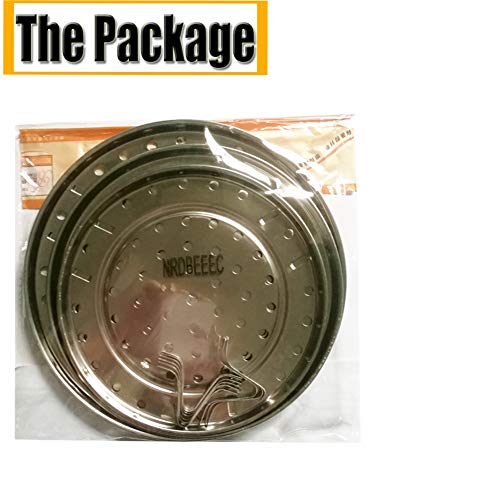 NRDBEEE Round Stainless Steel Rack 7.6" 8.5" 9.33" Inch Diameter Steaming Stand Canner Canning Racks Steamer Insert Stock Pot Steaming Tray Stand Pressure Cooker Cooking Toast Bread Salad