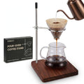 Pour Over Stand with North American Walnut Base & 360° Adjustable Coffee Filter Holder (Black Walnut)