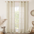 Beige Linen Curtains 84 Inches Long for Living Room 2 Panels (34"W x 84"L (Pack of 2) / Beige)