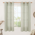 Linen Semi Sheer Curtains 63 inch Length 2 Panels for Living Room (34"W x 63"L (Pack of 2) / Sage Grey)