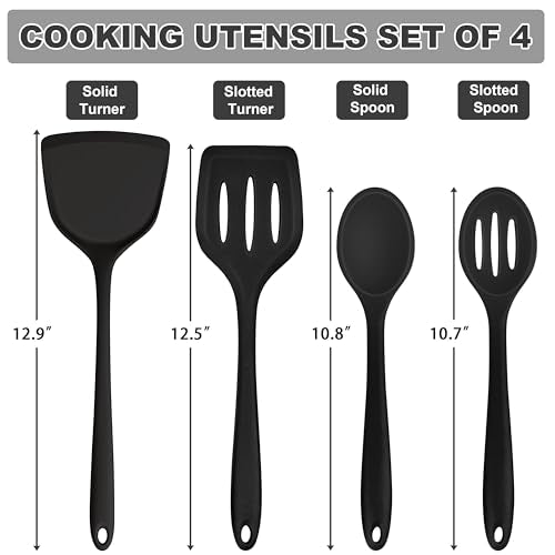 Silicone Cooking Utensils (Black)