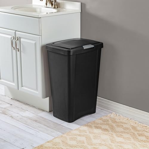 TouchTop Plastic Wastebasket (16 Pack / Black)