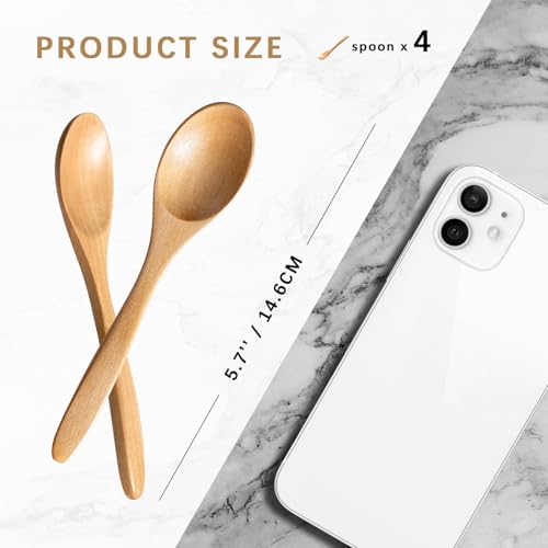 Small Wooden Spoons for Eating (Schima Yellowish)