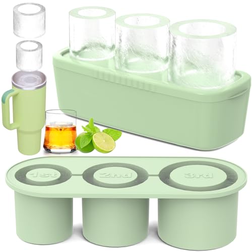 3 Pcs Silicone Ice Cube Tray for 30 (Green / 40Oz-Type1)