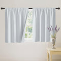 Short White 100% Blackout Curtains for Small Window (100% Blackout - White / 42"W x 48"L (Pack of 2))