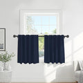 Half Window Curtains (Navy Blue / 29"W x 24"L (Pack of 2))