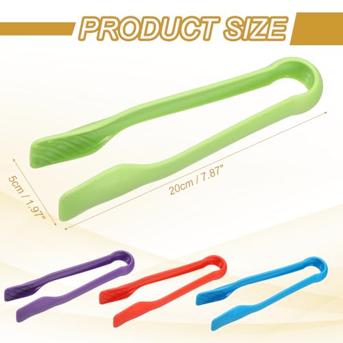 8 Pcs Toaster Tongs (8 Inch / Blue/Green/Purple/Red)