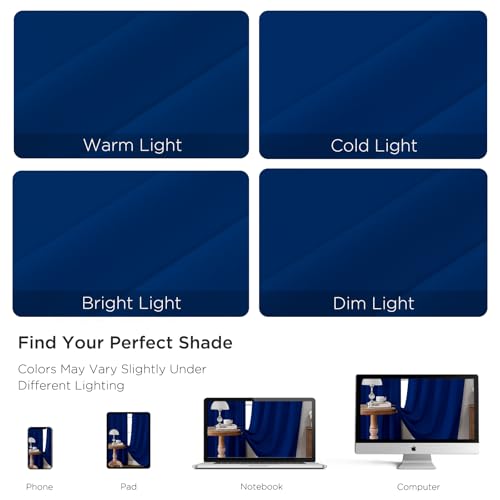 Royal Blue Blackout Curtains 54 inch Length 2 Panels Set (Royal Blue / 52"W x 54"L (Pack of 2))
