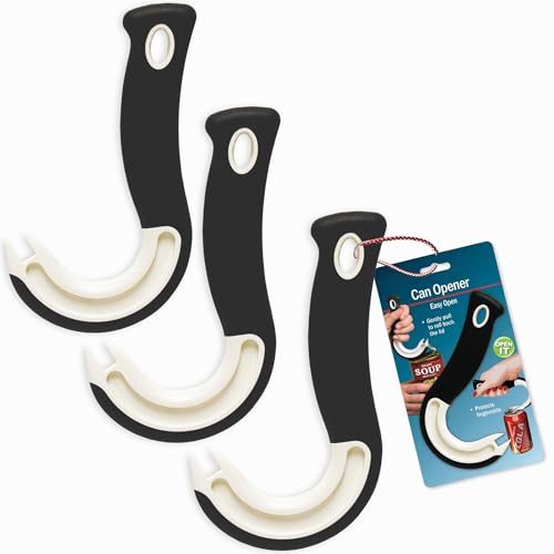 Easy Open Ring Pull Can Opener 3 Pack by Jokari. Durable Non Slip Rubber (3 Pack)