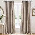 Sheer Curtains 108 inches (Z - Oatmeal / 52"W x 108"L (Pack of 2))