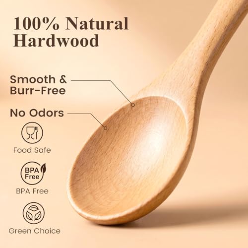 Wooden Spoons for Cooking (9 Inch - 6PCS)