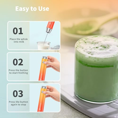 LunaFro Rechargeable Milk Frother (Gradient Orange)