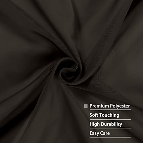 Sheer Chocolate Curtains (Chocolate / 42"W x 90"L (Pack of 2))