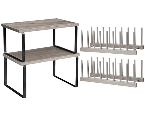 4 Pcs Kitchen Organizer Accessories Set for Cabinet (Classic / Gray / Bamboo)