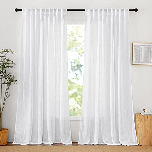 White Curtains & Drapes (White / 70"W x 108"L (Pack of 2))